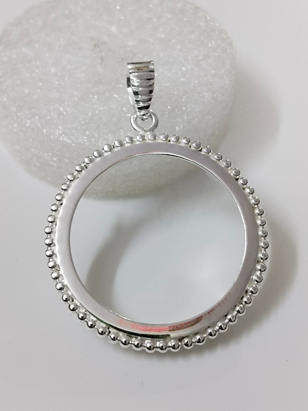 925 Sterling Silver Round Bezel Pendant prong jewelry Making Tools Coin