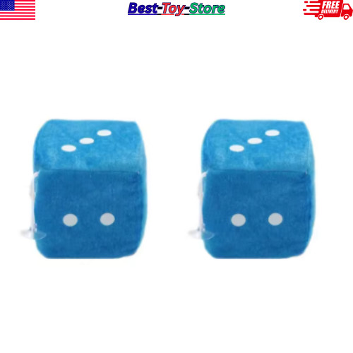 2PCS Plush Fuzzy Dice Car Rear View Mirror Decoration