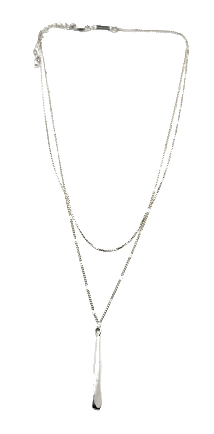 Jenny Bird Leana Pendant Necklace Silver Dipped Minimalist Statement 18″