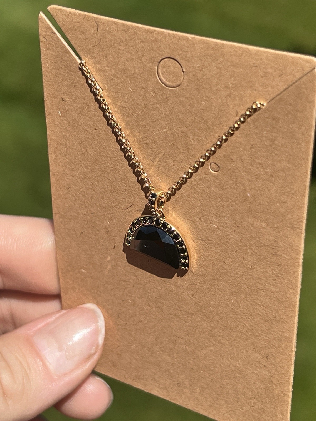 Bomb Party OG Necklace – Black Onyx on Gold Plating. 18” + 2.5” Extender.