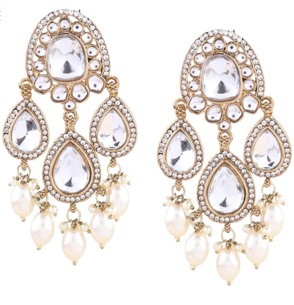 Pearl Designer Chandbali/ Earrings for Girls/ Wedding Jewelry