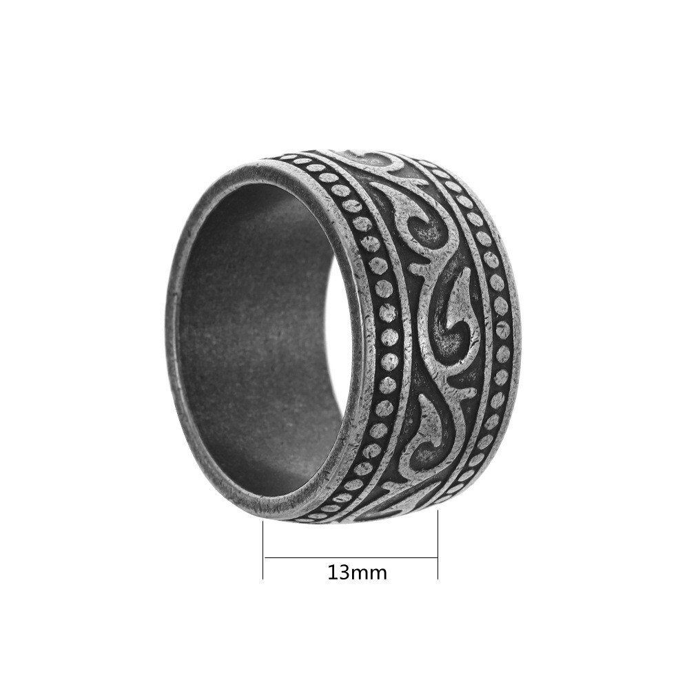 Titanium Steel Finger Ring Men Antique Silver Tribal Knot Irish Celtic Rune R13
