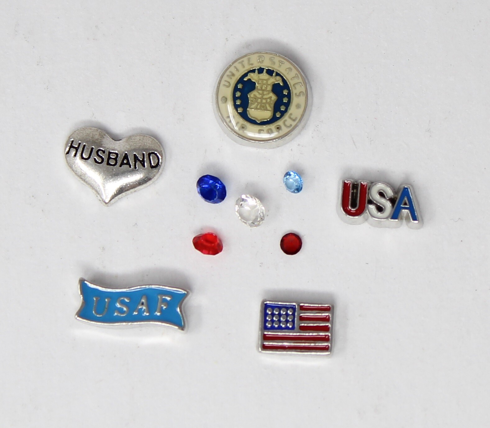 Set 5 US Air Force Charms: Living Memory Locket Floating Charms