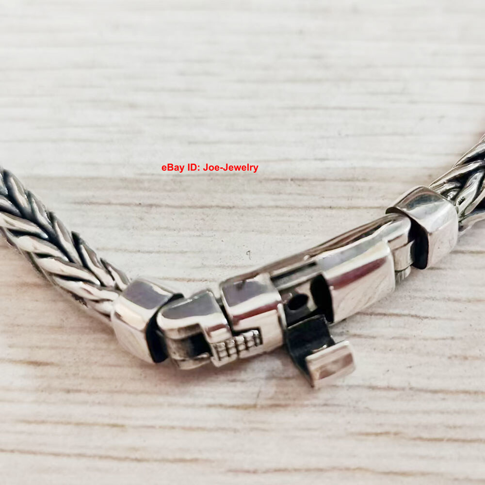 Men’s Bracelet 925 Sterling Silver 5mm Wheat Link Chain 7.87inch Length