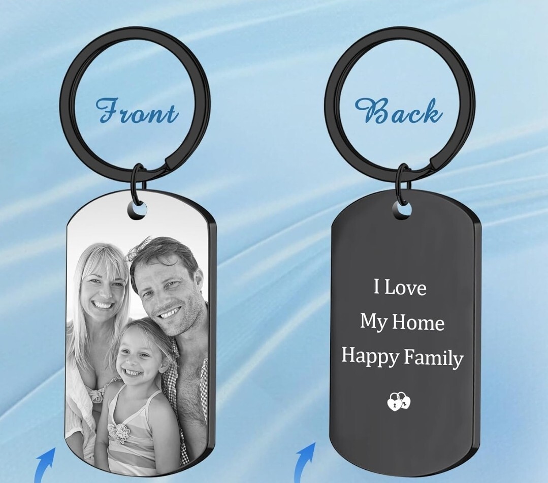 We Engarve Your Family Pic On Tag As Keychain Or Necklace