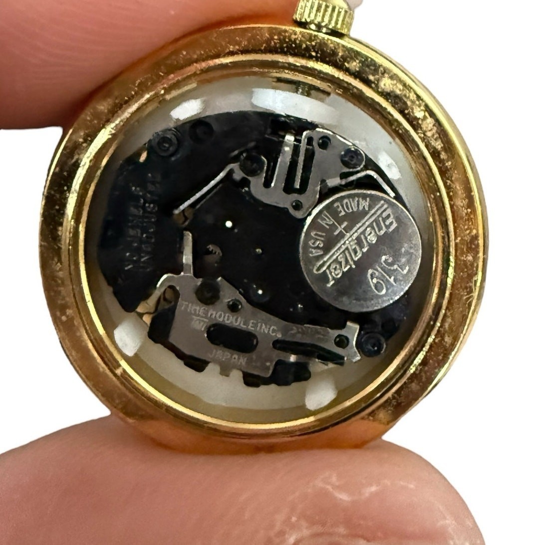Diane Von Furstenberg DVF Necklace Clock Watch Pendant Gold Starburst Jewelry