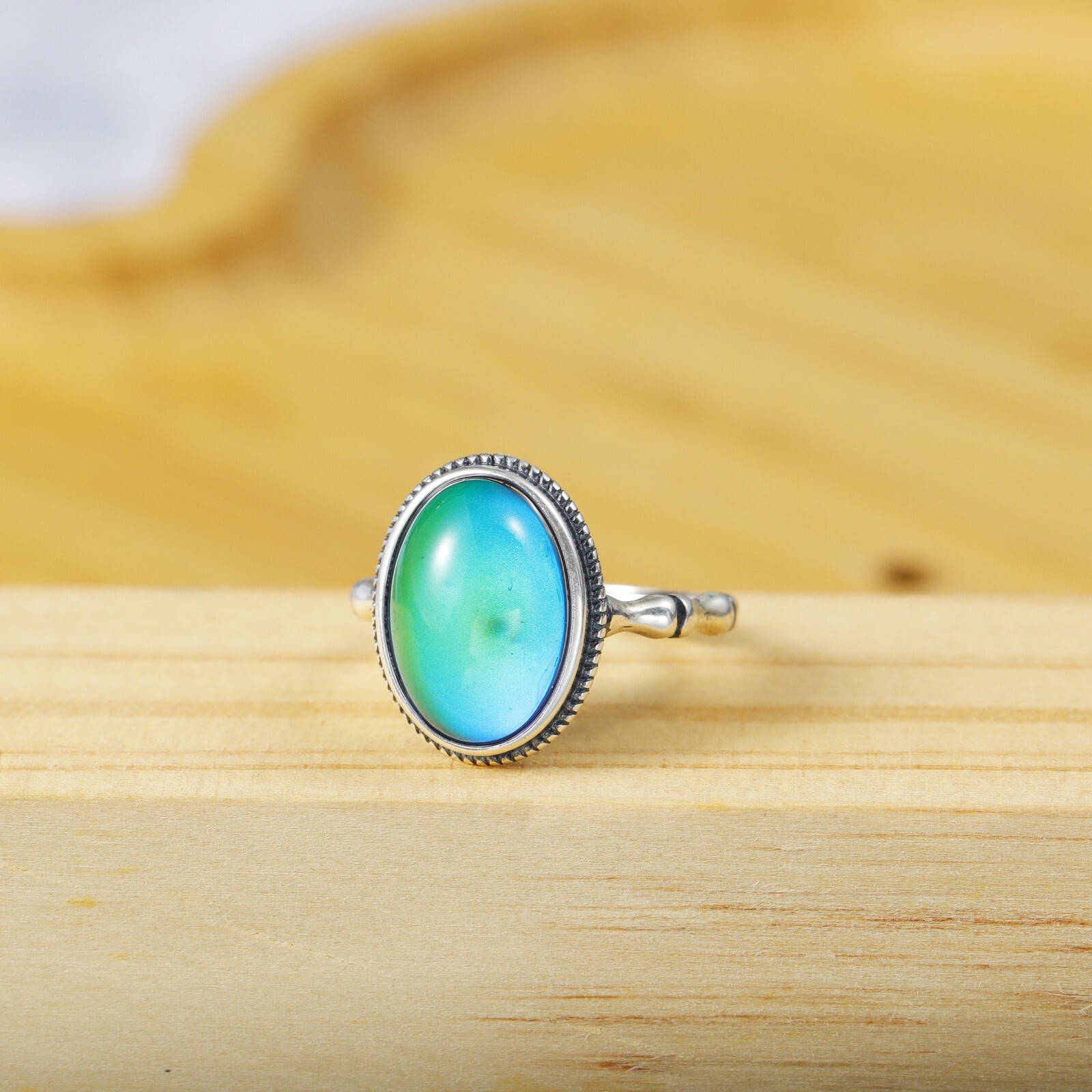 925 Sterling Silver Mood Stone Ring