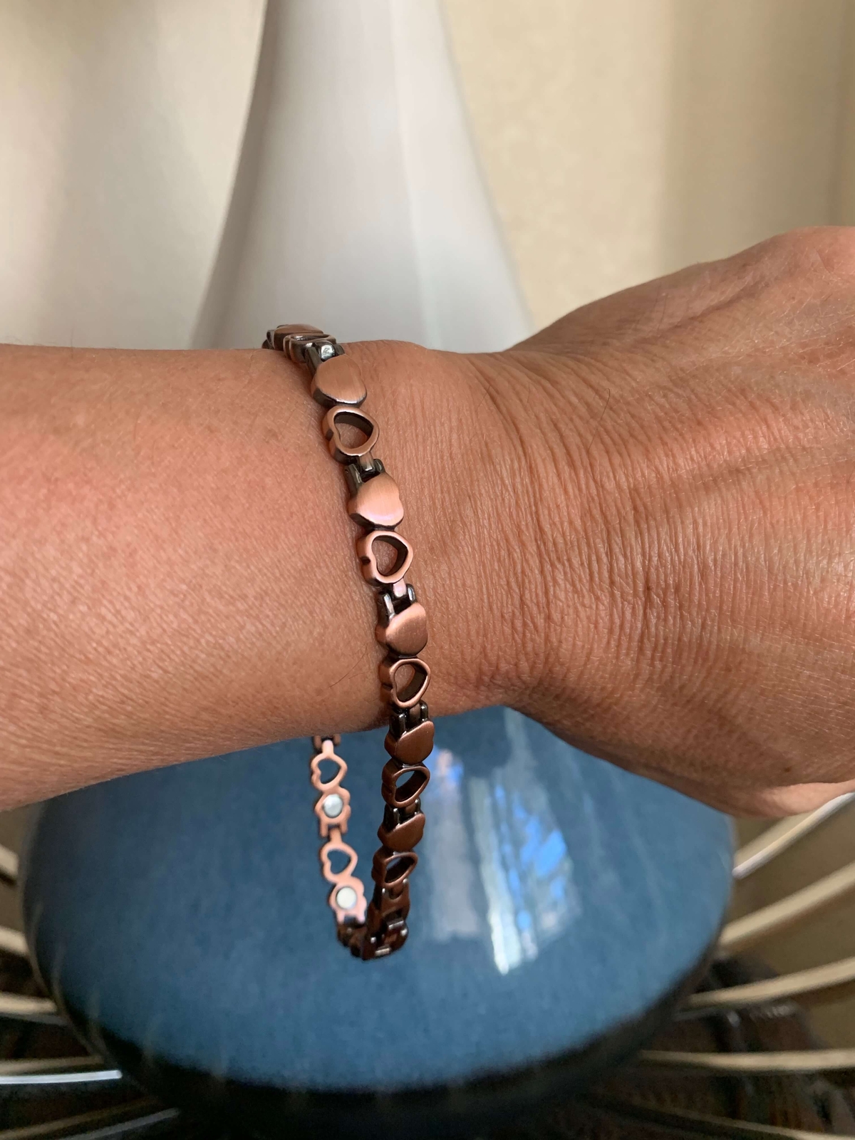 Heart Copper Magnetic Anklet Max Magnet Men Women Restore Balance Energy Power
