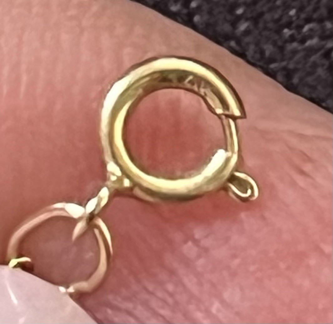 14k Yellow Gold Freshwater Pearl Necklace Cable Chain Spring Ring