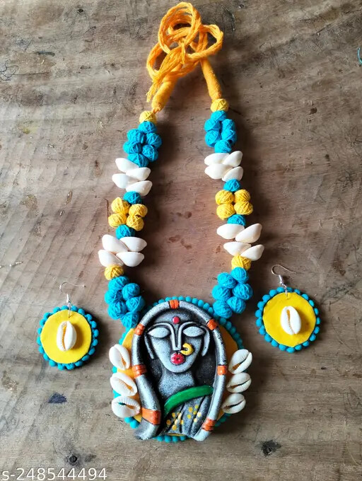 Handmade Festive Wear Necklace Set With Pair Of Earrings For Womens and girls