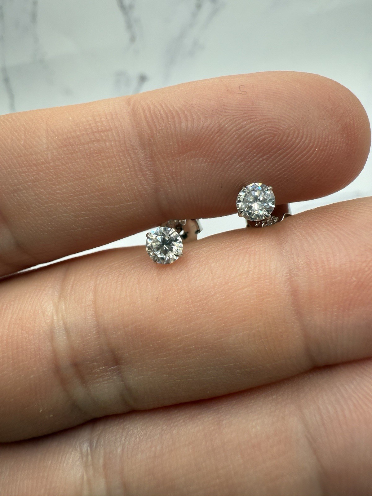 3MM Moissanite Stud Earrings 925 Sterling silver Butterfly Back GRA Certified