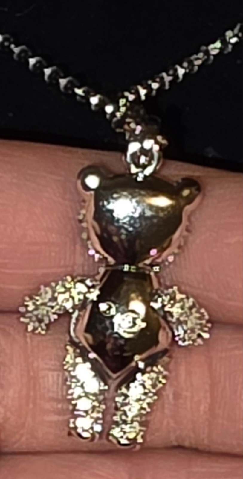 Swarovski Vintage Articulated Teddy Bear Pendant Necklace – Preowned w/box!