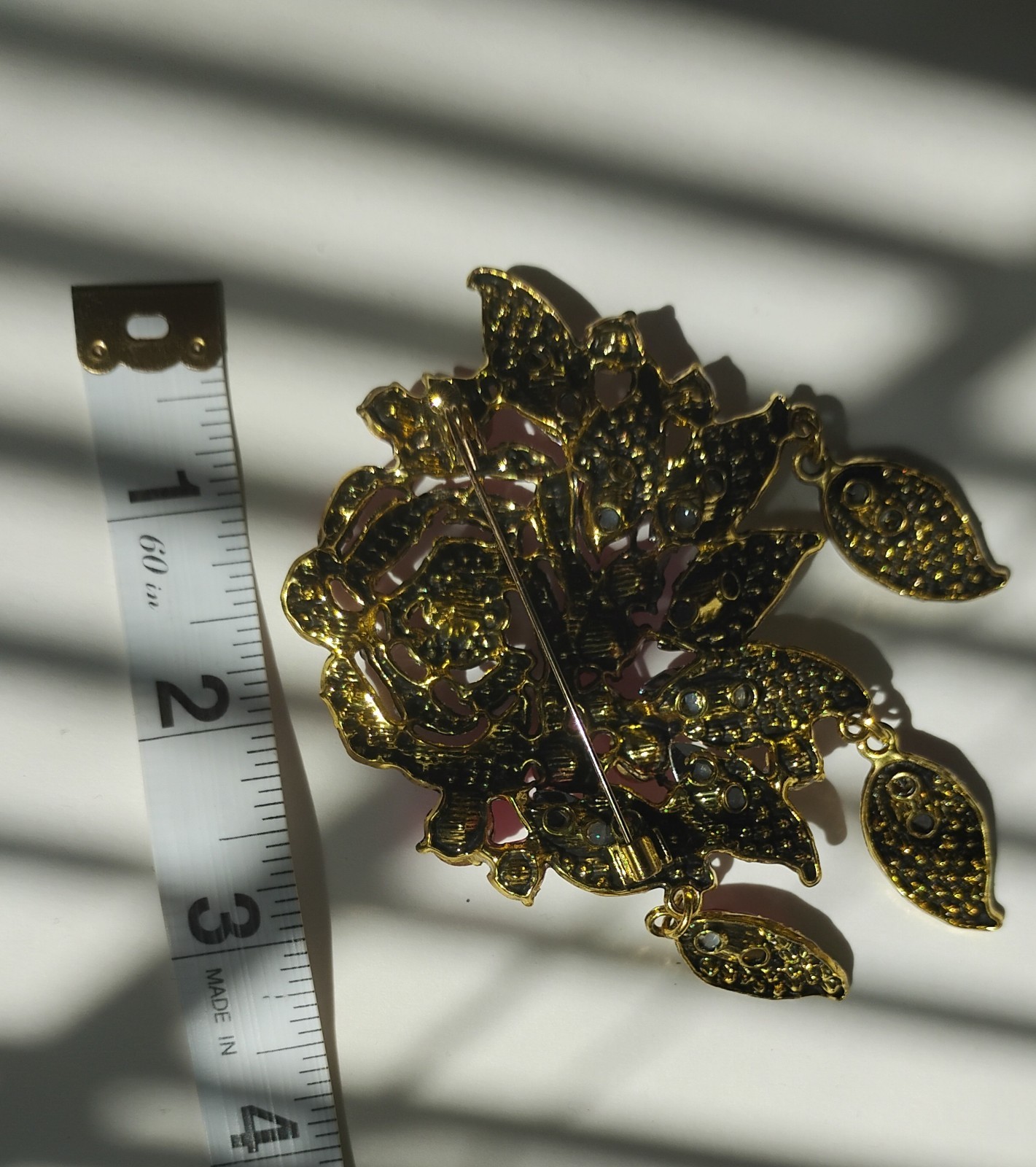 Large Pink Rose Brooch | Exquisite Floral Jewelry | High End Nature Pin