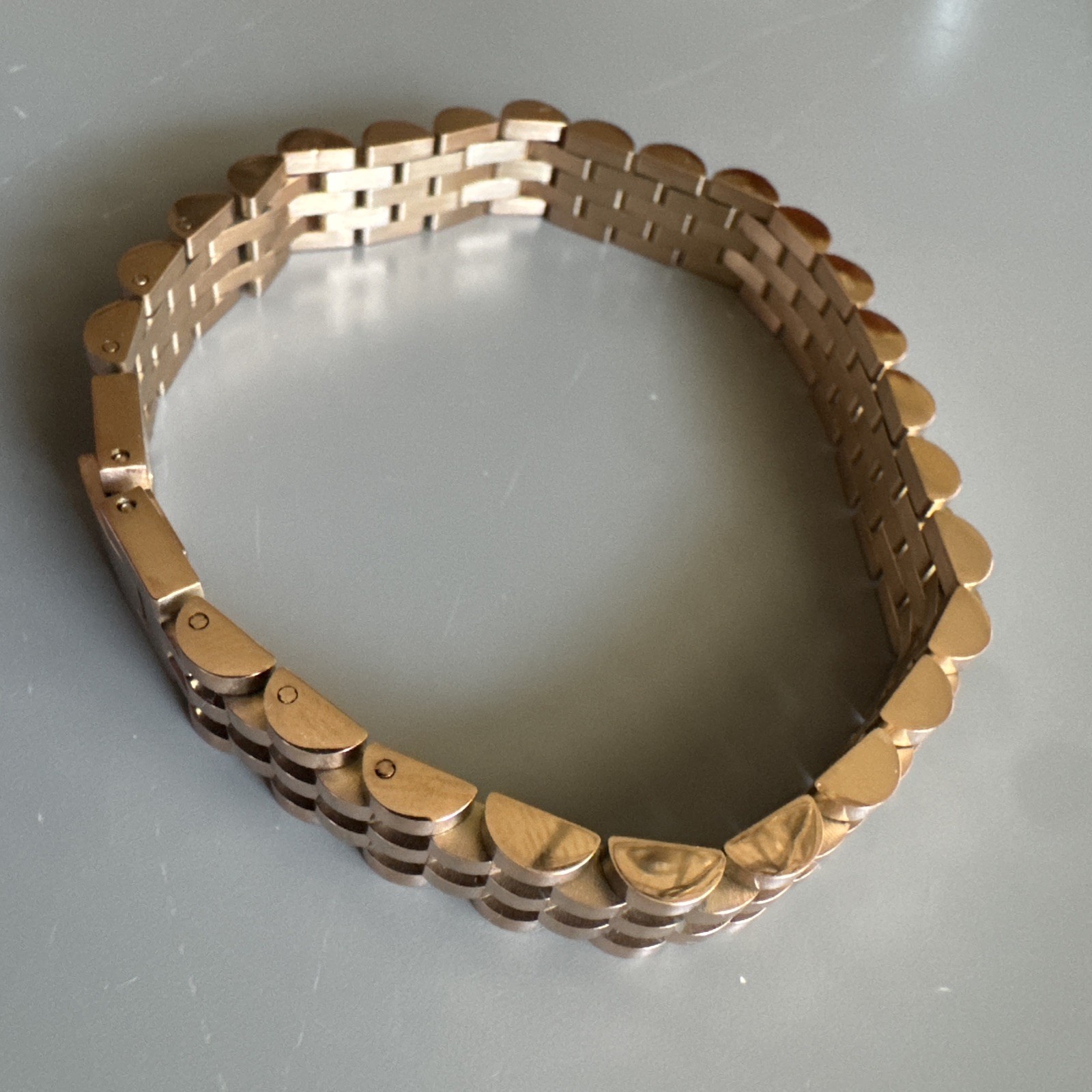 Jubilee Style Link Bracelet Rose Gold Stainless Steel 8 Inch Gift Luxury Women’s
