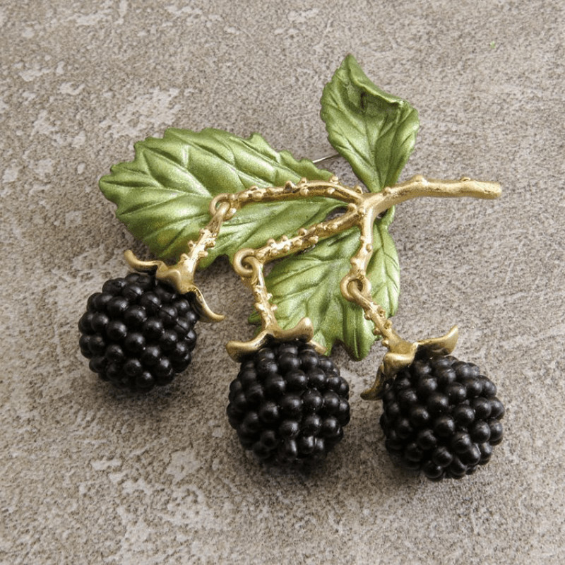 Women Men Elegant Vintage-Inspired Rhinestone Blackberry Brooch Pin