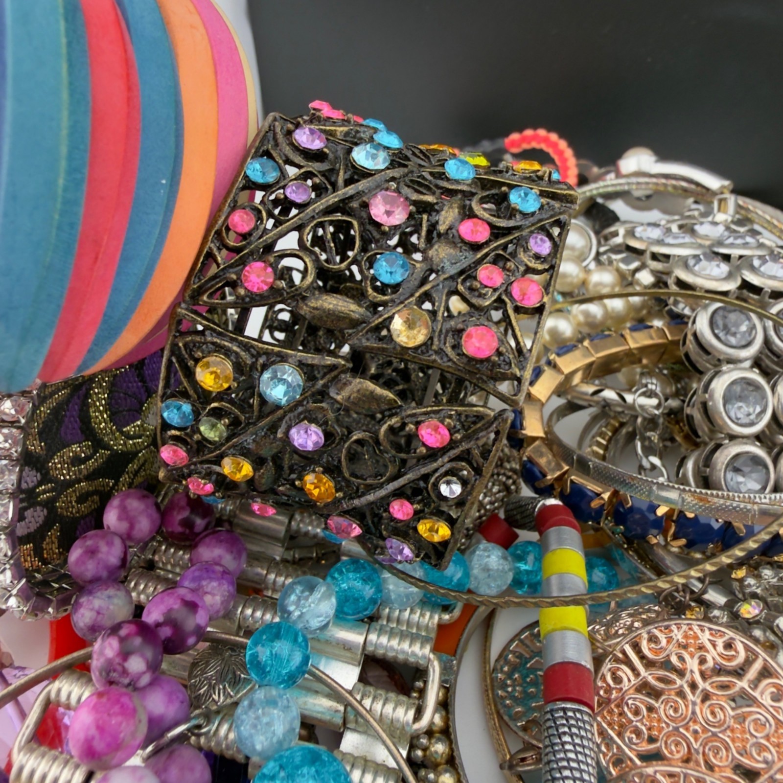 Mixed Bracelet Lot Wear Repair Repurpose Harvest Only Bangle Bead Wire Stretch