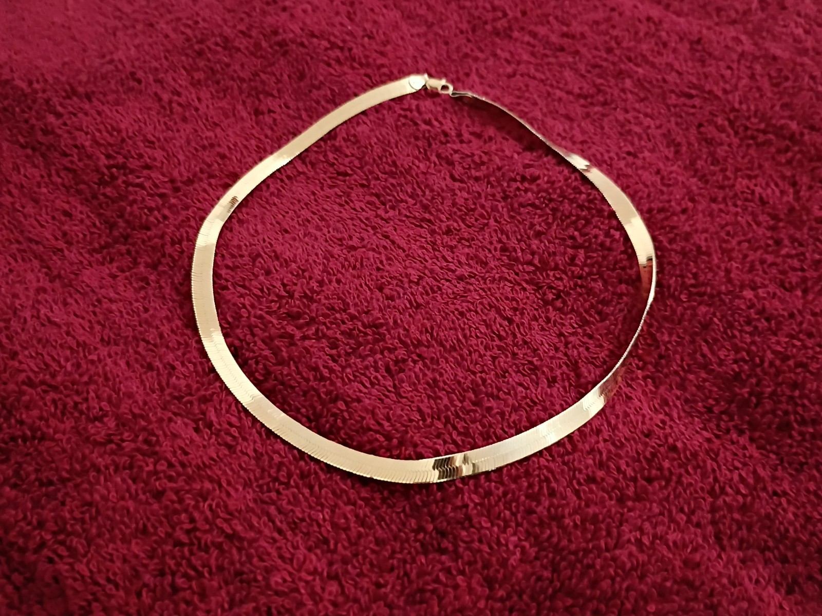 Vintage Italy .925 Silver 16 Inch 3MM 12 Grams Herringbone Gold Vermeil Chain