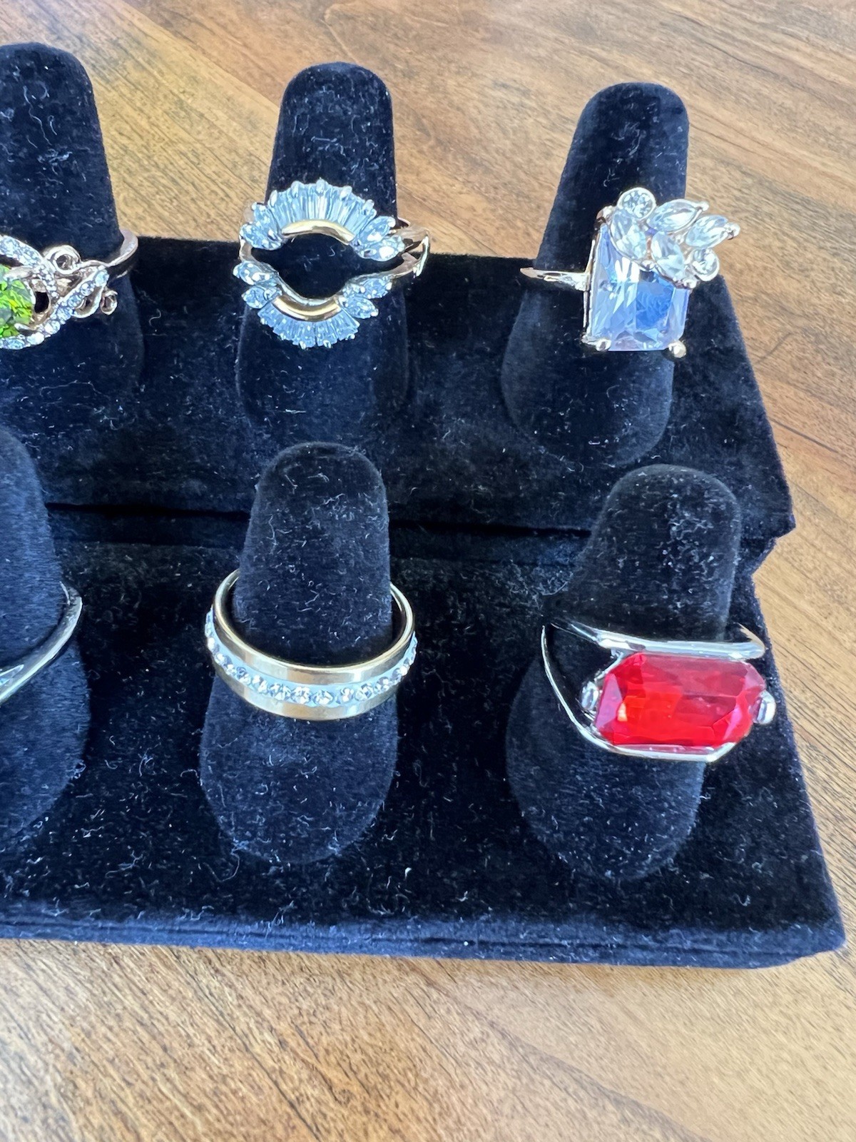 Beautiful set of rings in various colors and stones