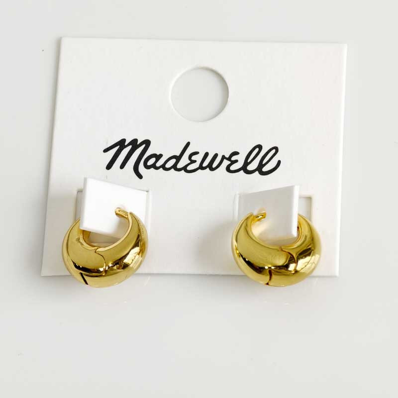 15mm MadeWell Minimalist Puffy Huggie Hoop Earrings Chic Women Everyday Jewelry