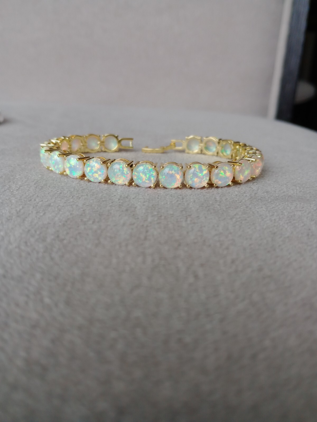 Pink Opal Tennis Bracelet | Opal Bracelet | Opal | October Birthstone, Silver