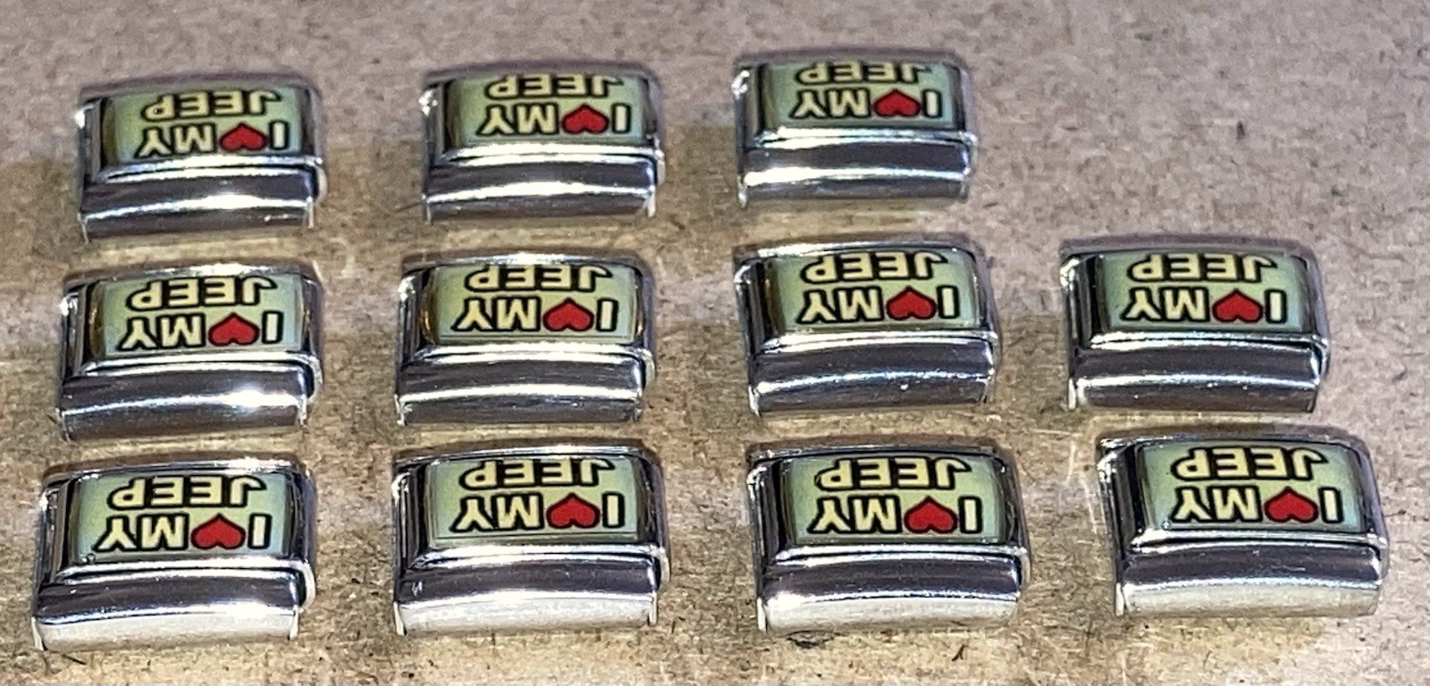 I Love My Jeep 9mm Italian Modular Link Charm for bracelet