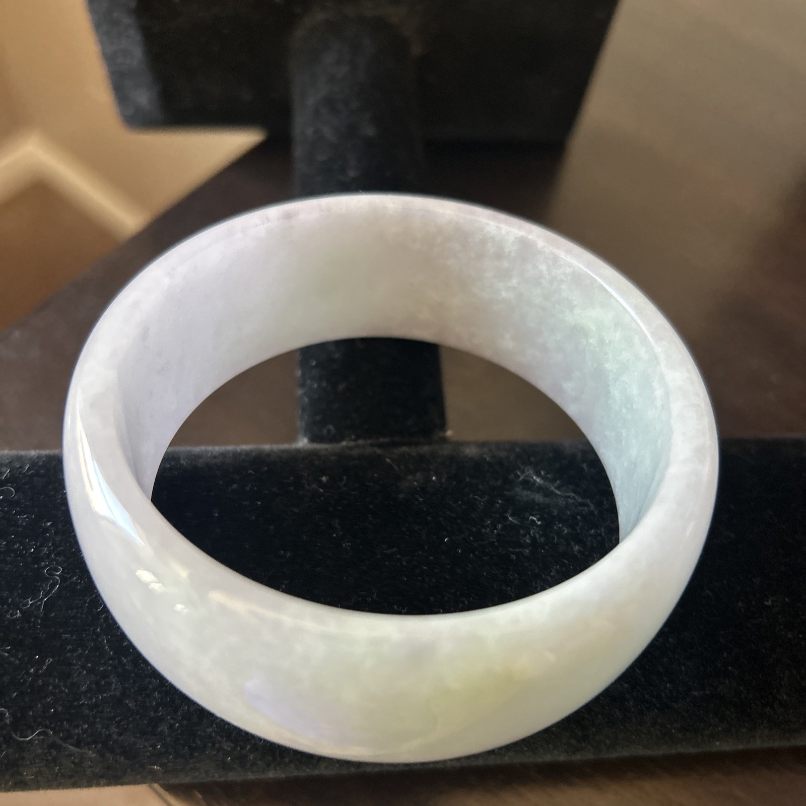 67MM Natural Icy Lavender Jadeite Jade Bracelet Burma Jadeite Jade Bangle