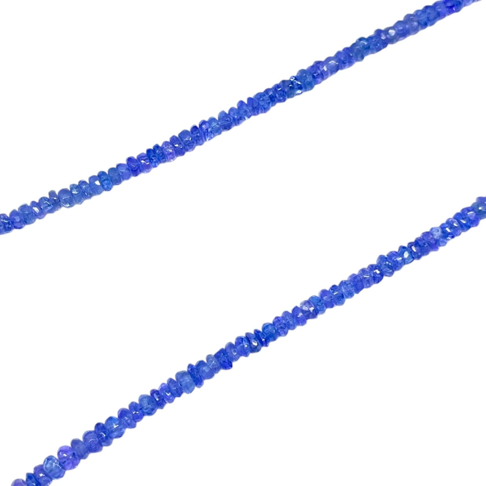 18″ Natural Tanzanite Necklace 3-4.5mm Top Quality Faceted Vibrant Blue Beads