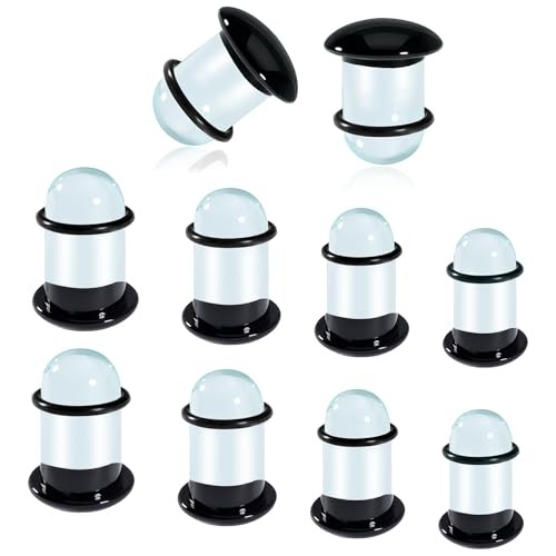 Glass Ear Stretching Kit 0.5mm Increment Gauges 16G – 00G 8.5mm-10mm Black