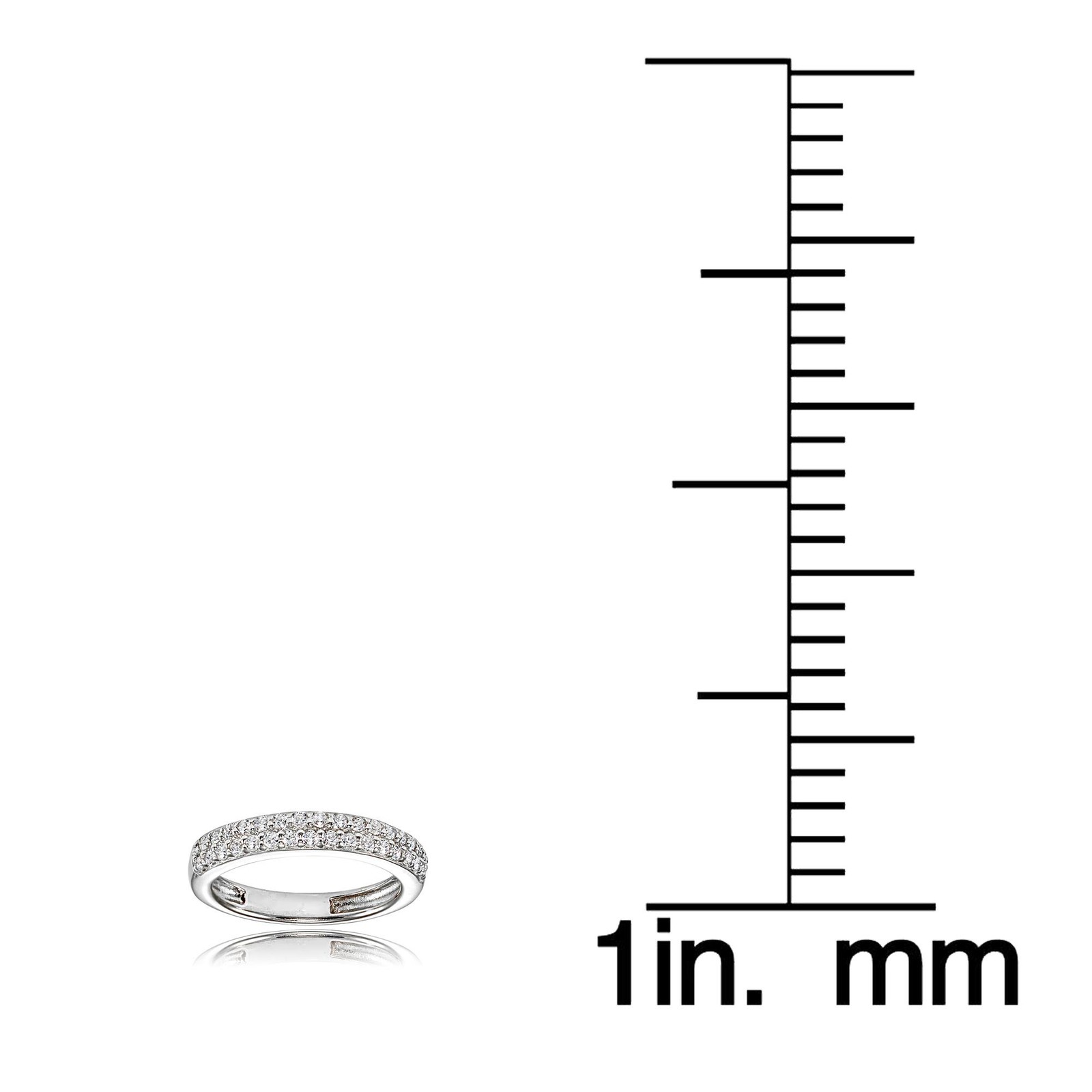 925 Sterling Silver White CZ Pavé Ring For Women