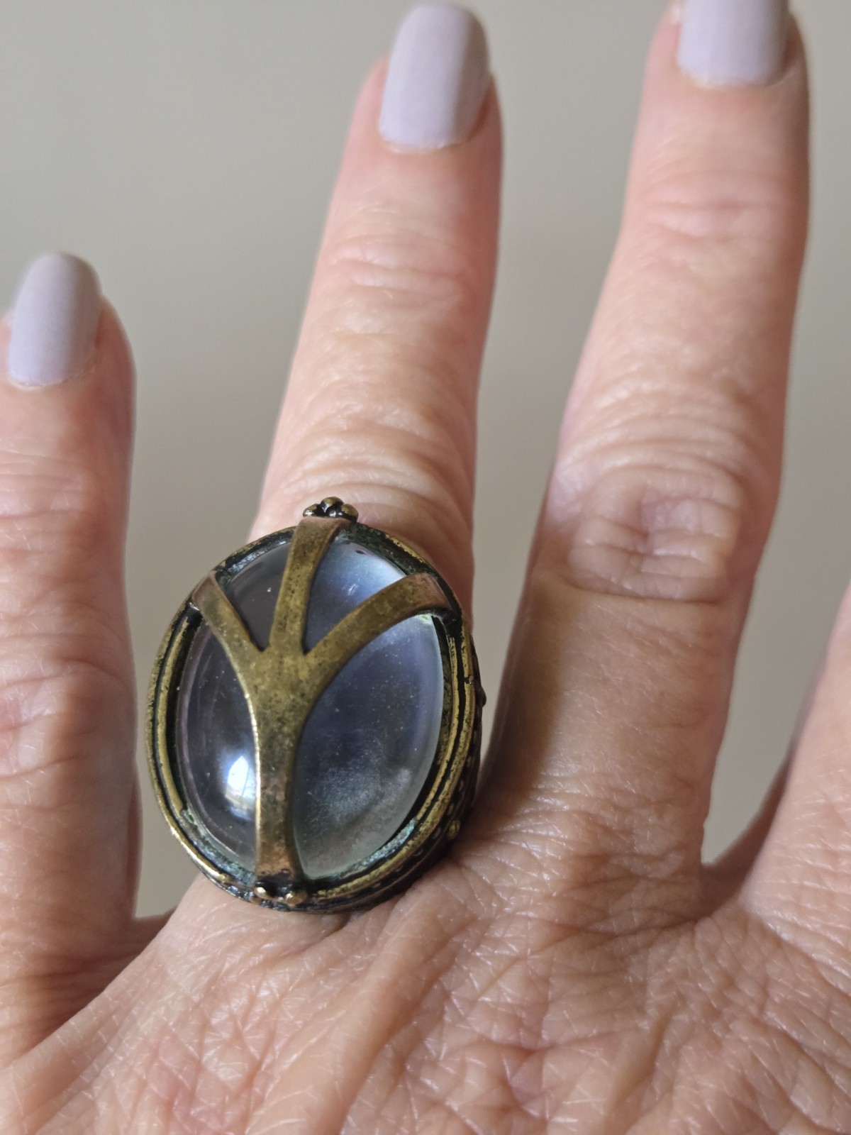 Rare New Lucky Brand Lucky You Vintage 1990s Peace Sign Mood Ring Size 5.5