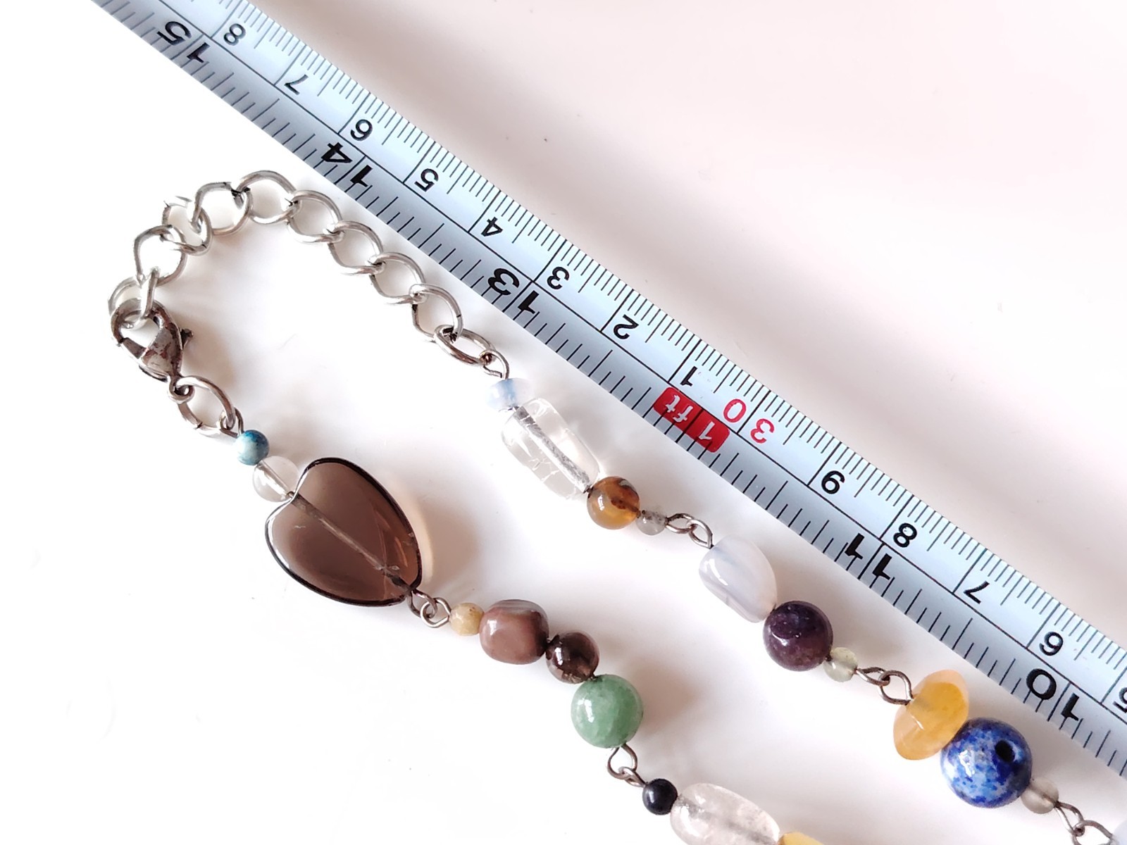 Mixed Stone Bead Necklace Quartz Amethyst Sodalite Carnelian Aventurine