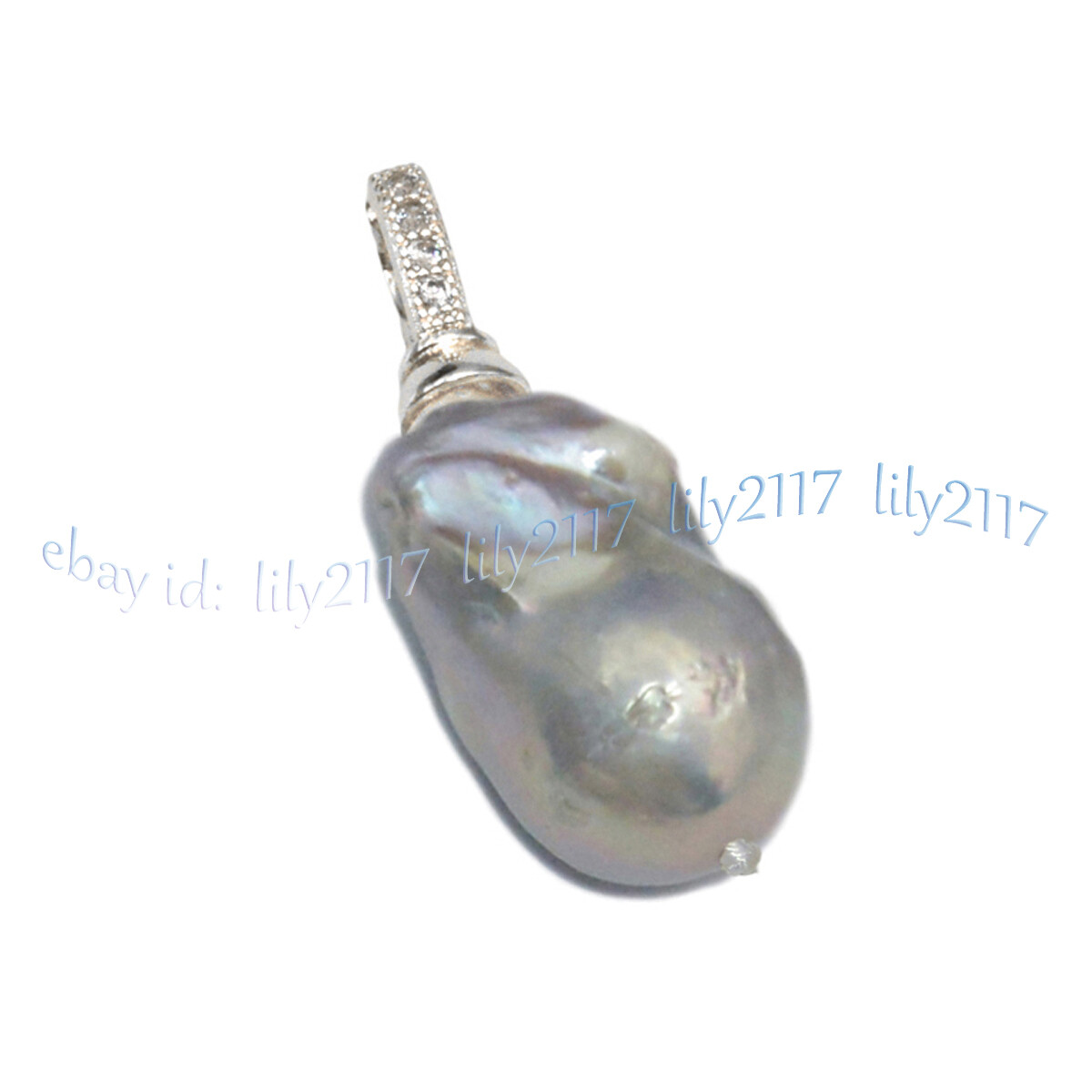 Huge 15x20mm Real Natural Multicolor Keshi Baroque Pearl Pendant 14K Gold Plated