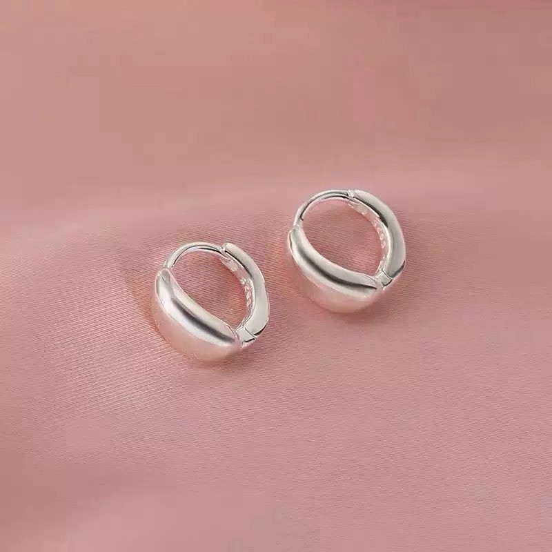 10mm 925 Silver Chunky Huggie Hoop Earrings Small Thick Silver Hoop Earrings 407