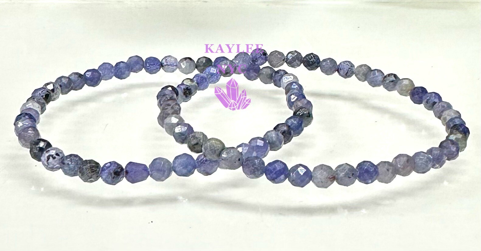 Wholesale 6 Pcs Natural Tanzanite 4.5mm Faceted 7.5” Stretch Bracelet