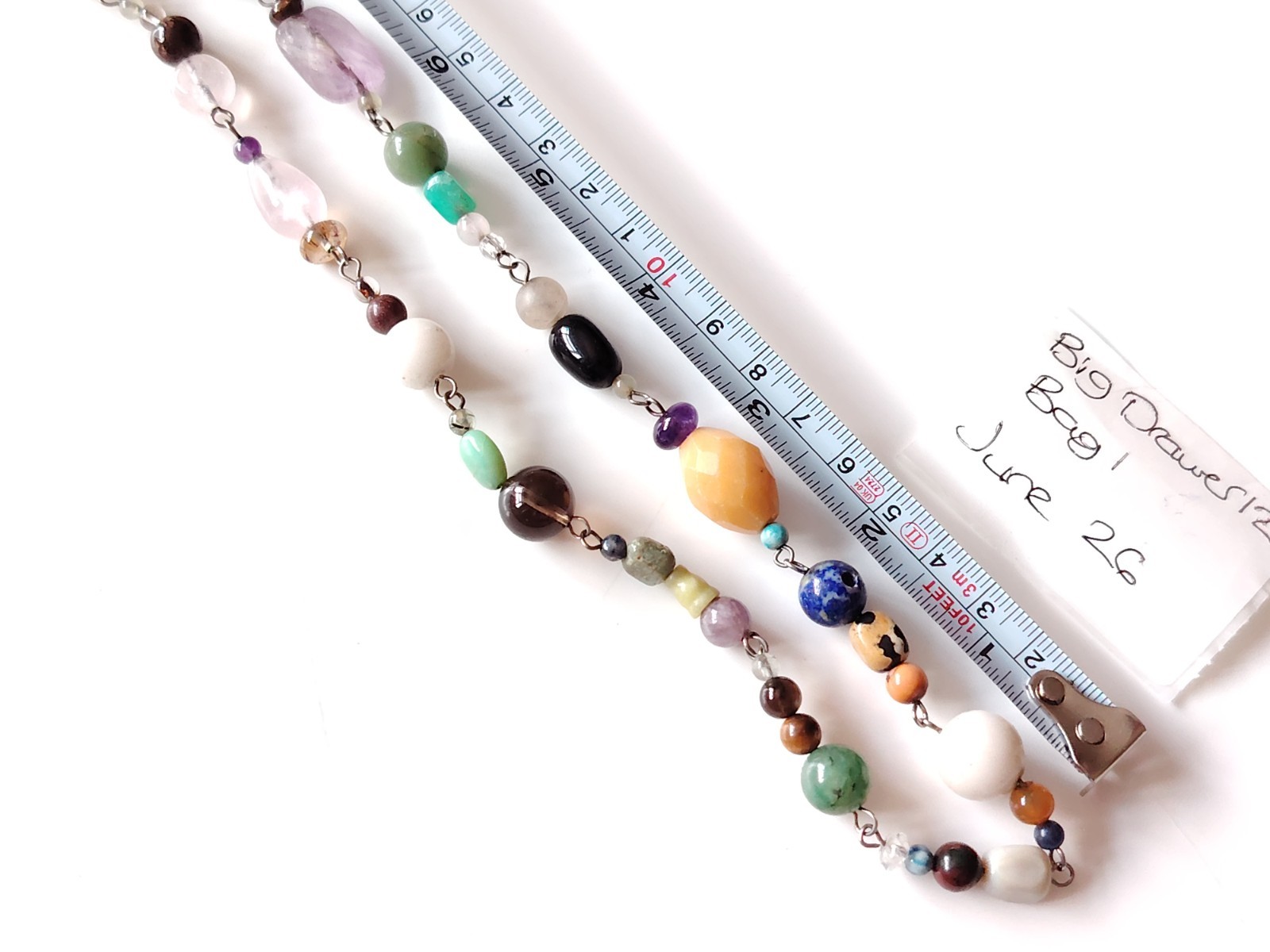 Mixed Stone Bead Necklace Quartz Amethyst Sodalite Carnelian Aventurine