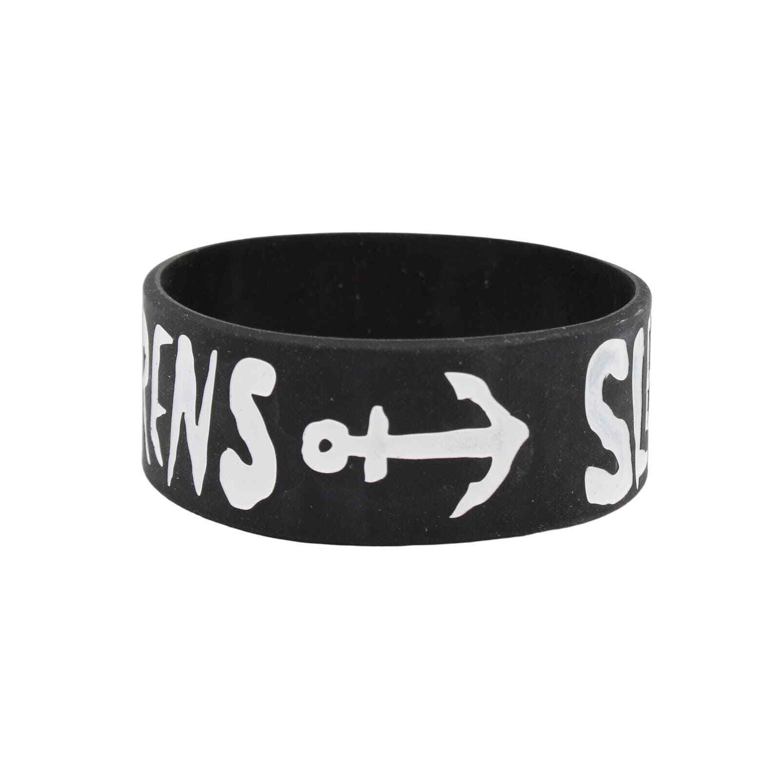 Sleeping with Sirens Black Anchor Logo Silicone Bracelet in Great Condition