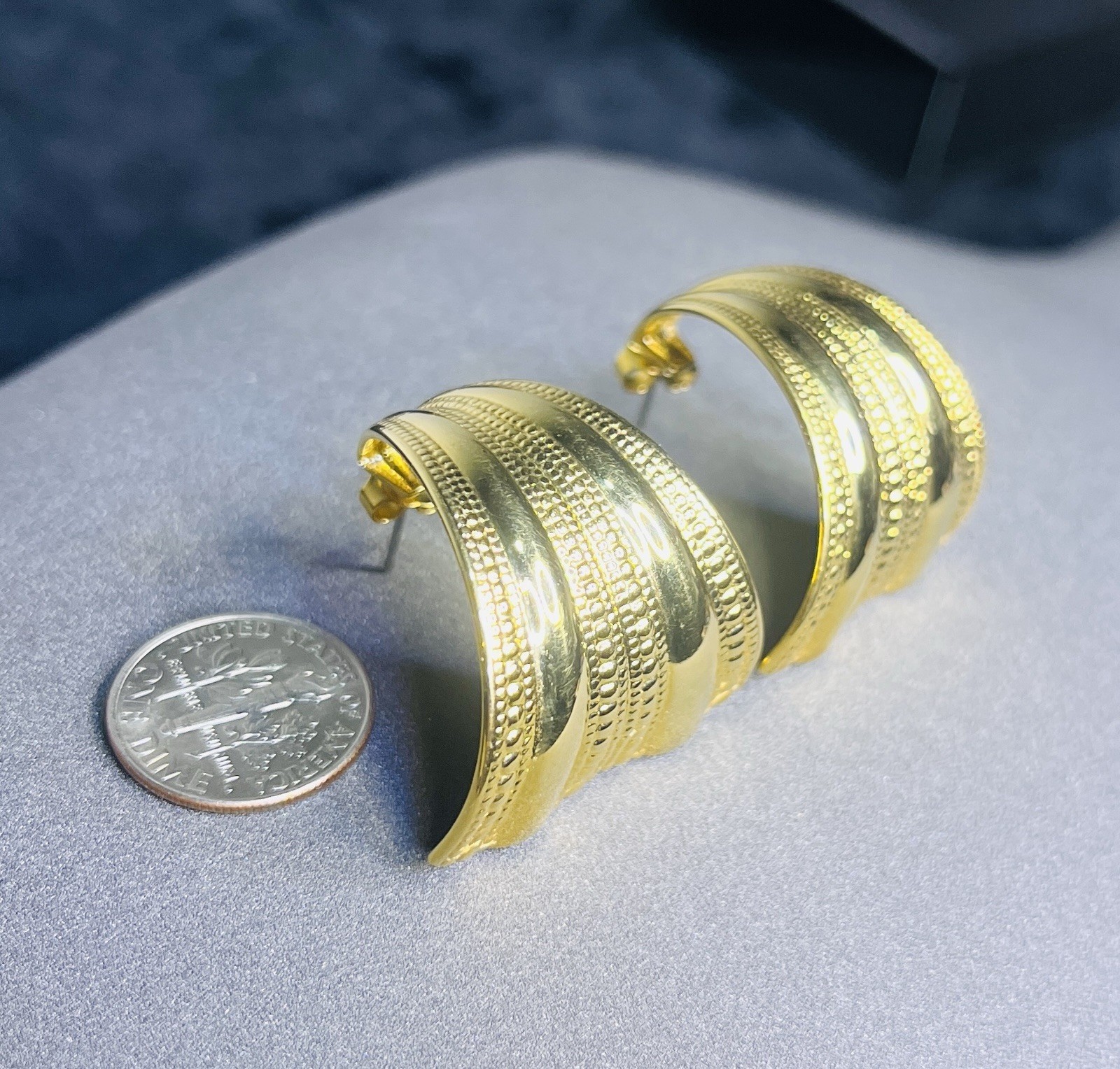Gold Color Half Curl Decorative Earrings for Women Fashion Jewelry