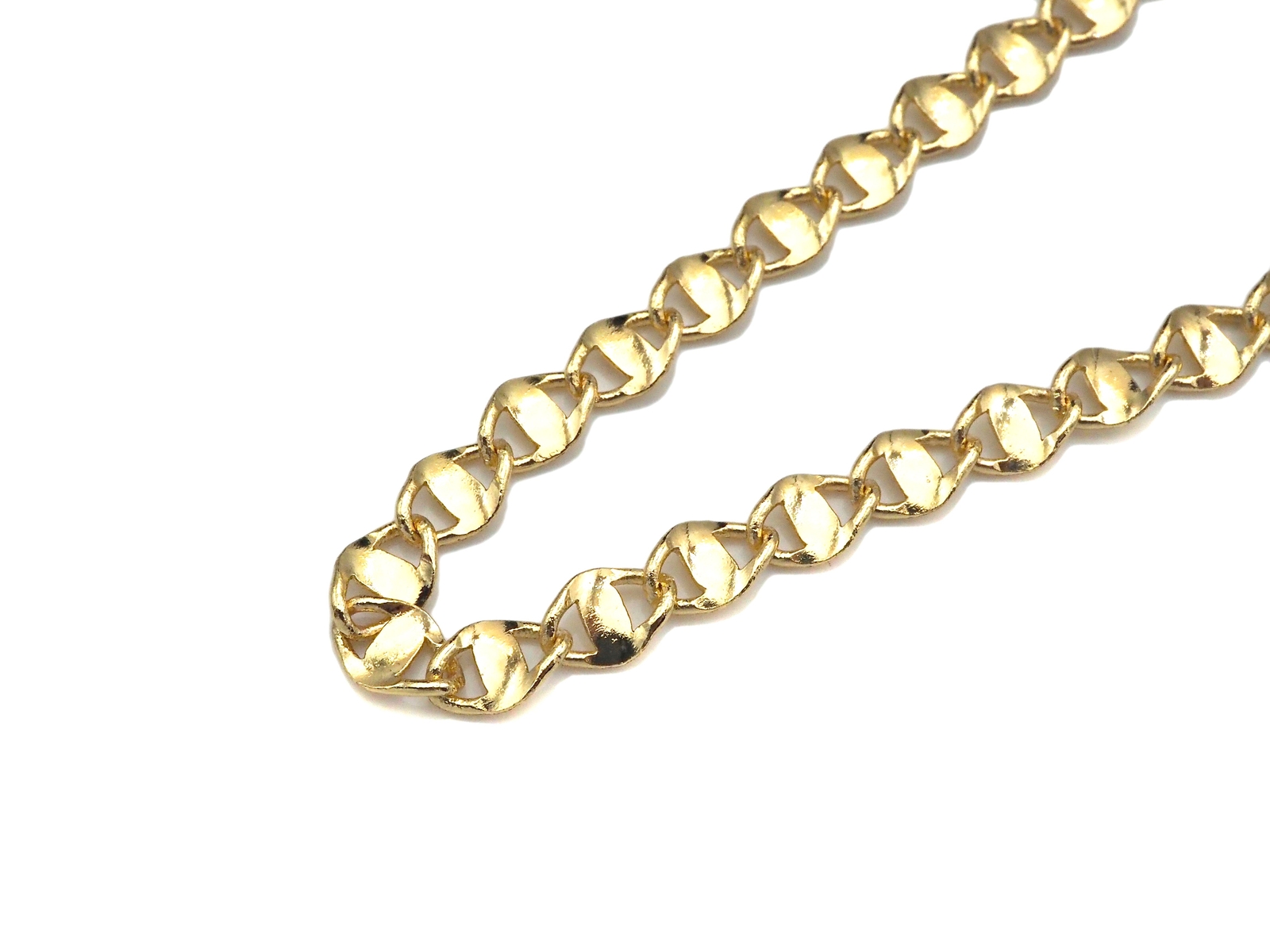 1 Yard 14K Gold filled Anchor Mariner Chain, 4x7mm Flat Mariner Link Chain, Neck