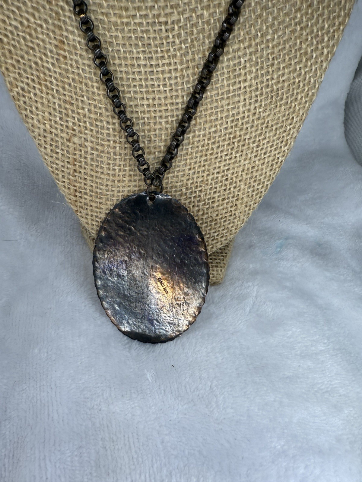 Vintage 1950s Comedy & Tragedy Mask Genuine Copper Necklace & Pendant