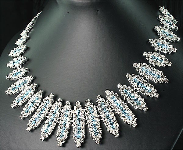 Statement crystal rhinestone necklace set bridal or other S13