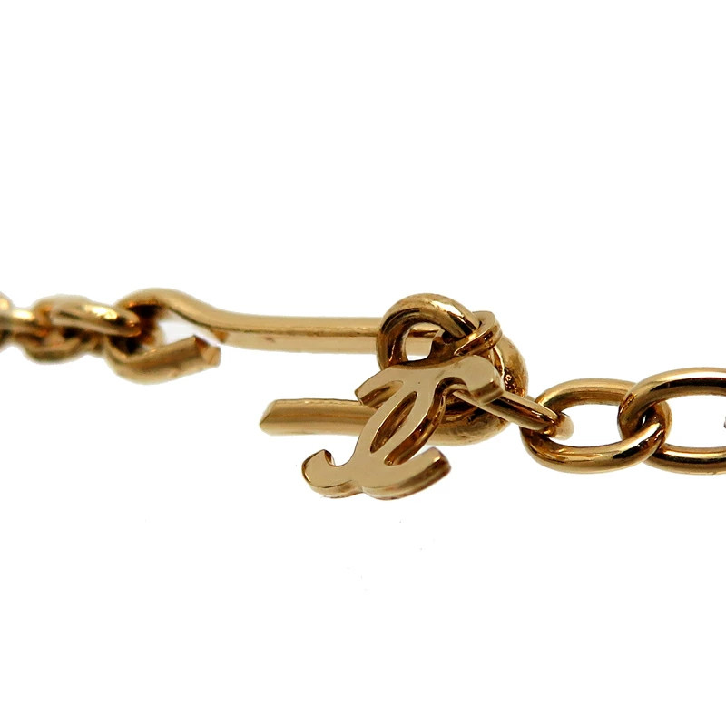 Chanel Cocomark Necklace Salmon Pink GP 16.7in, 0.7×0.9 in, Chain 0.1 in