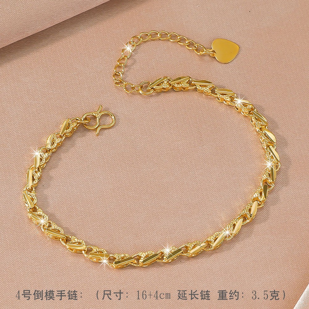 22K 23K 24K Thai Baht Yellow Gold Women’s Bracelet
