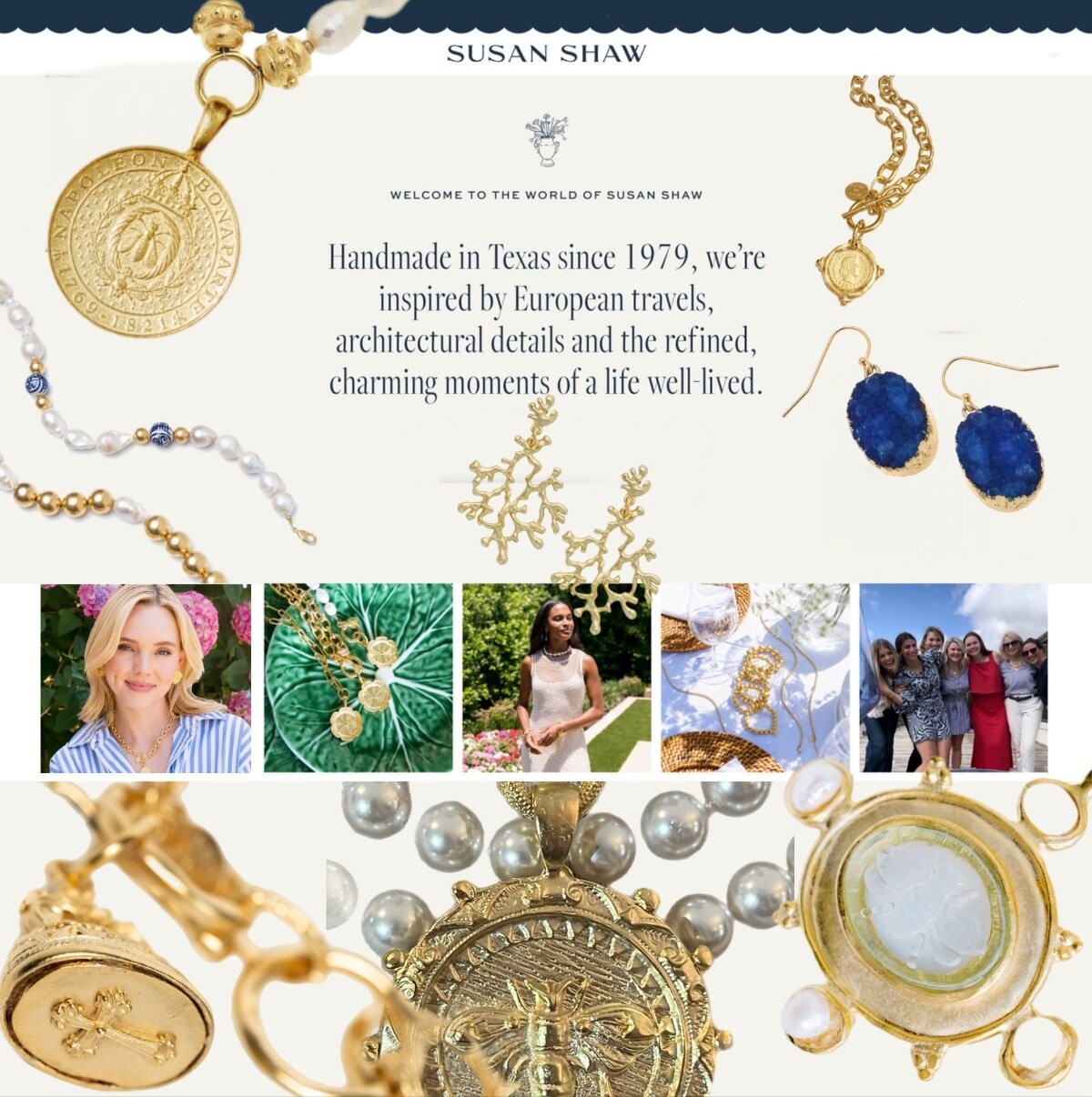 Susan Shaw Jewelry Solid Cross Necklace 24k Gold TPG