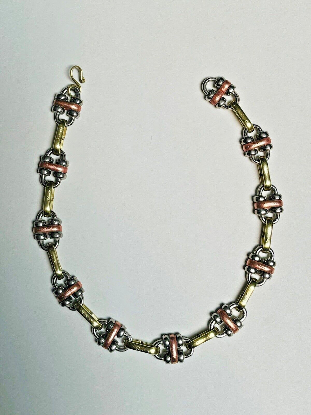 Mixed Metals Anklet Brass Copper White Metal Chunky Fancy Chain Link 30 g