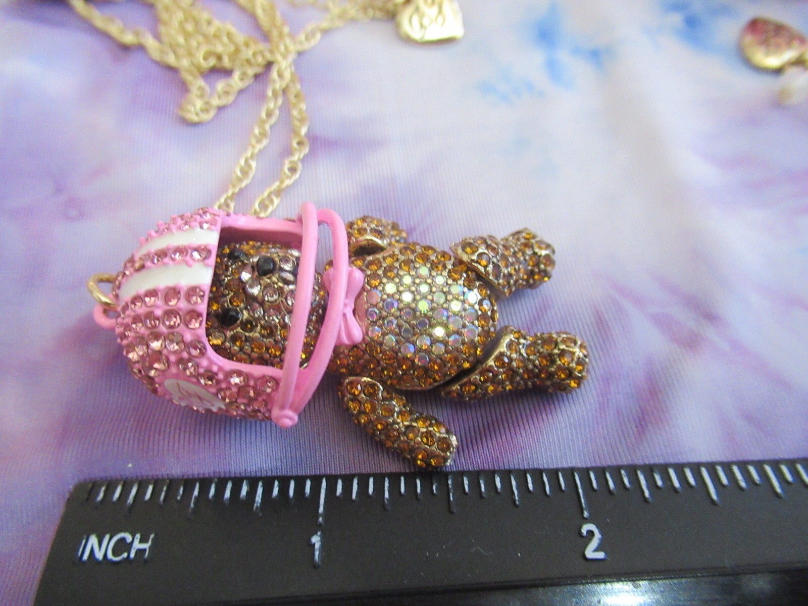 BETSEY JOHNSON Teddy Bear Football or Teddy Bear Cheerleader Necklace NWT