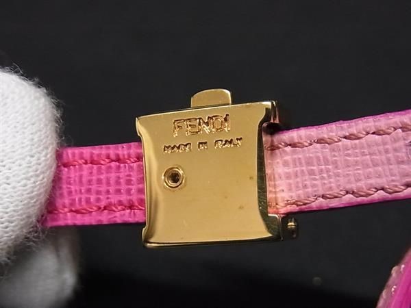 Fendi Leather Necklace Choker Pink AU7754