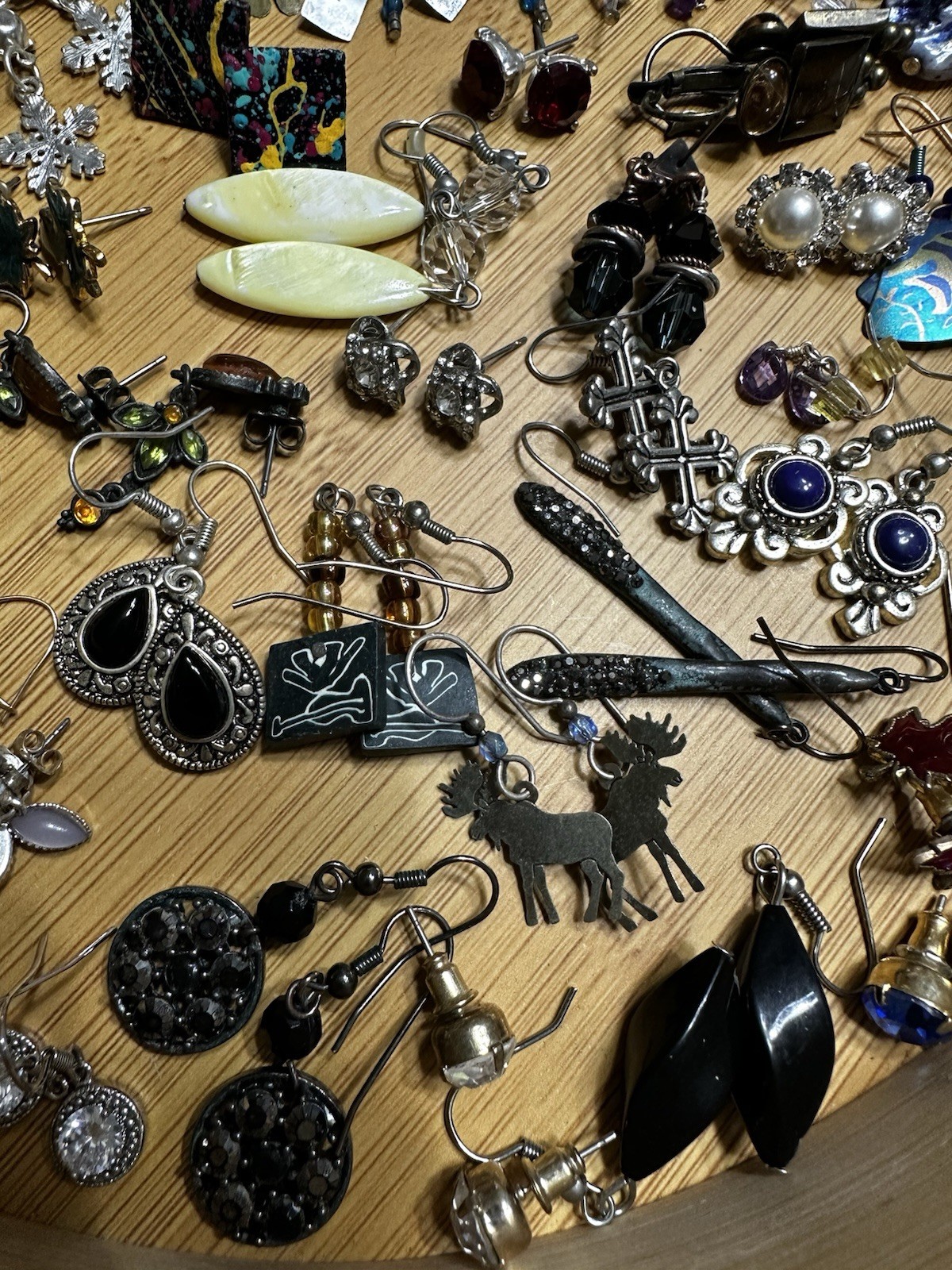 Lot Of 50+ Pairs Of Fashion Earrings Good Condition Wear or Sell!