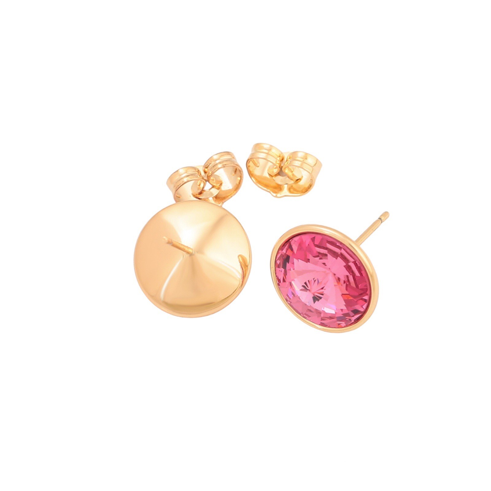 Regular Round Women Crystal Earrings Made with SWAROVSKI® Crystals / Aretes 18k