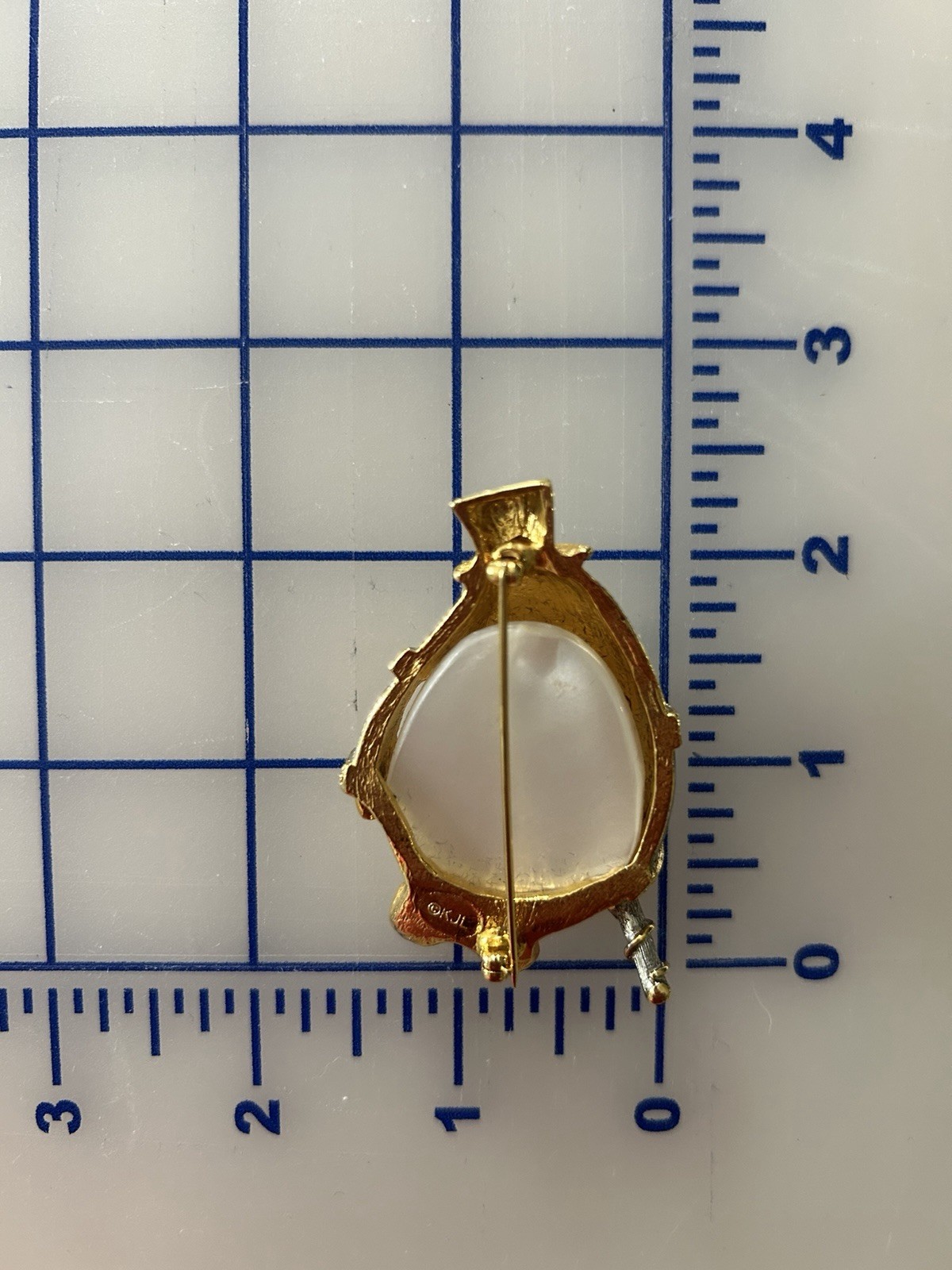 KJL Penguin Brooch Pin Gold Tone