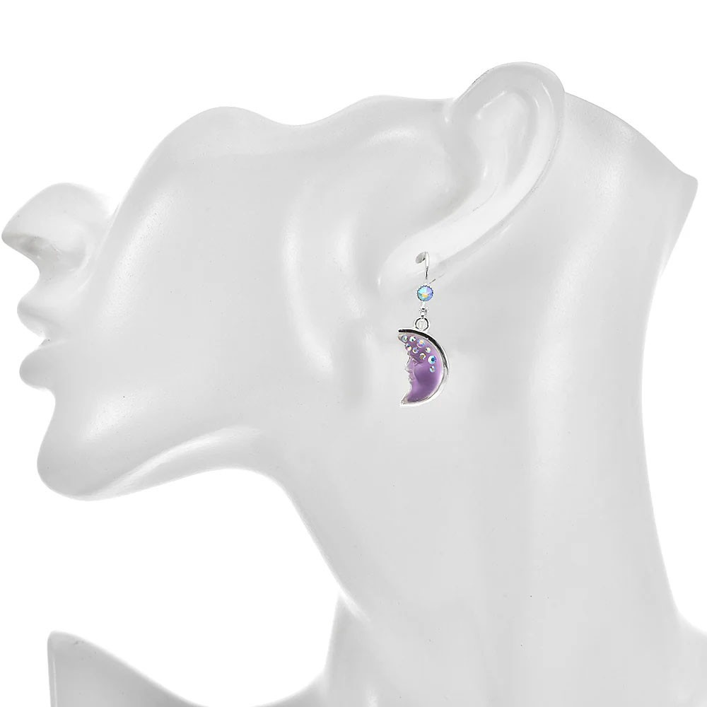 Kirks Folly Illusion Goddess Moon Shadow Leverback Earrings sst